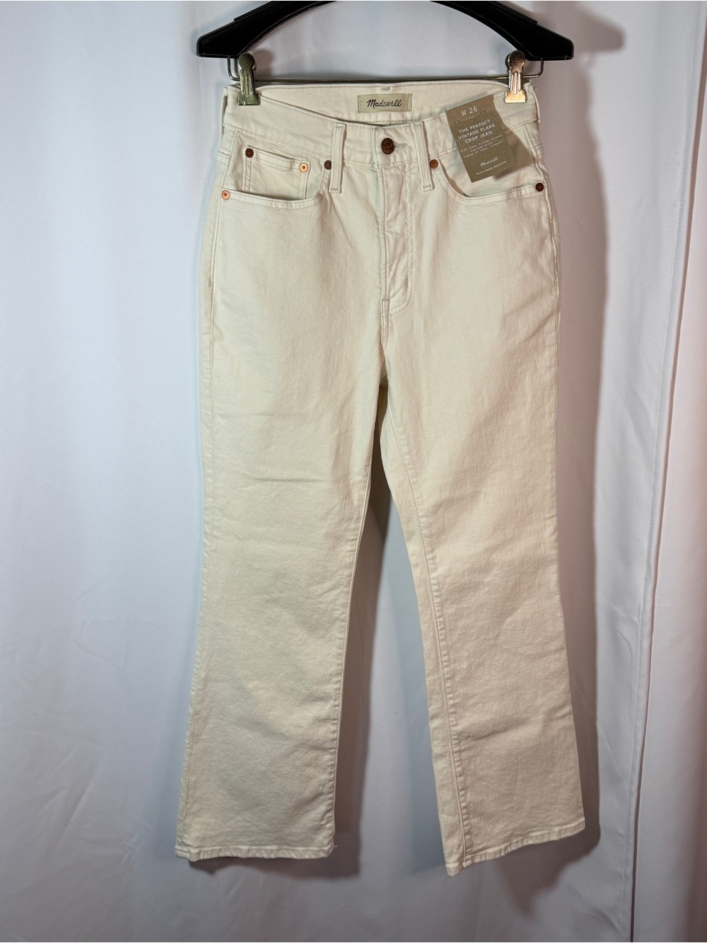 Madewell Perfect Vintage Flair Crop  Off-White / Cream Jeans